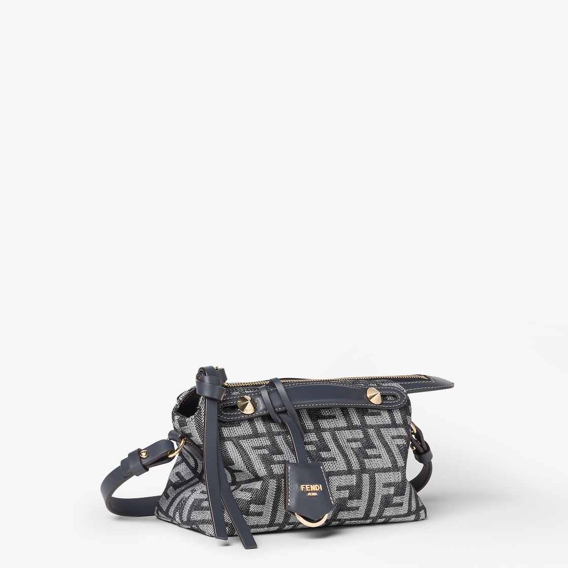 FENDI By The Way Soft Mini Dark blue denim-effect FF jacquard mini-bag - Image 5